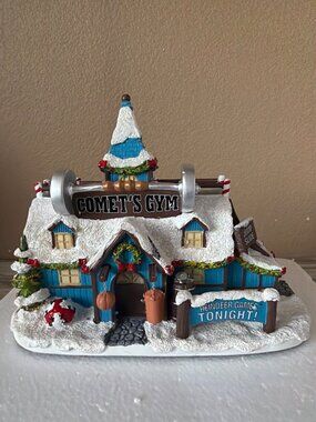 Hawthorne Village Rudolph Christmas Town Coach Comet’s Reindeer Games Gym NEW